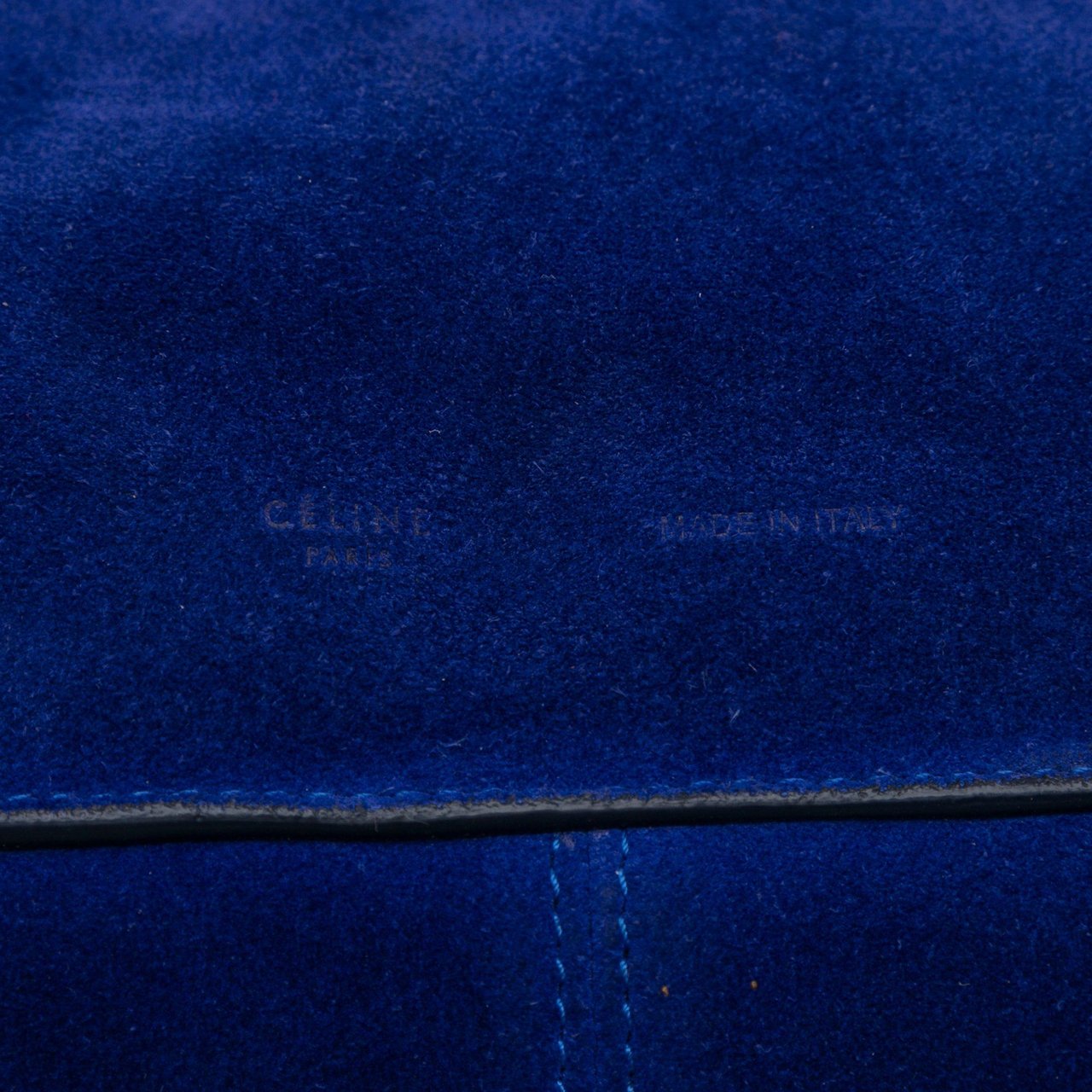 Celine Suede Gourmette Chain Shoulder Bag Blauw