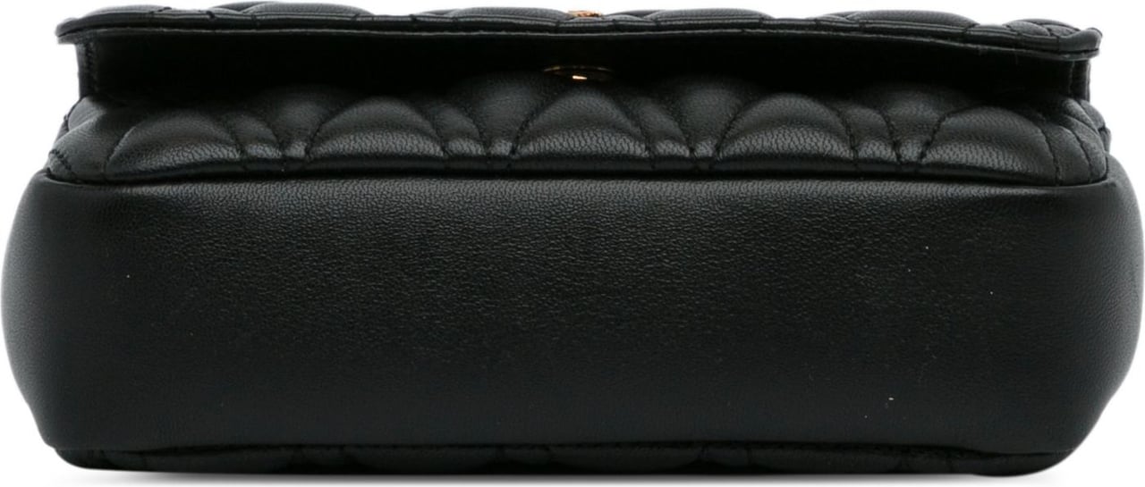 Versace Virtus V Quilted Leather Crossbody Bag Zwart