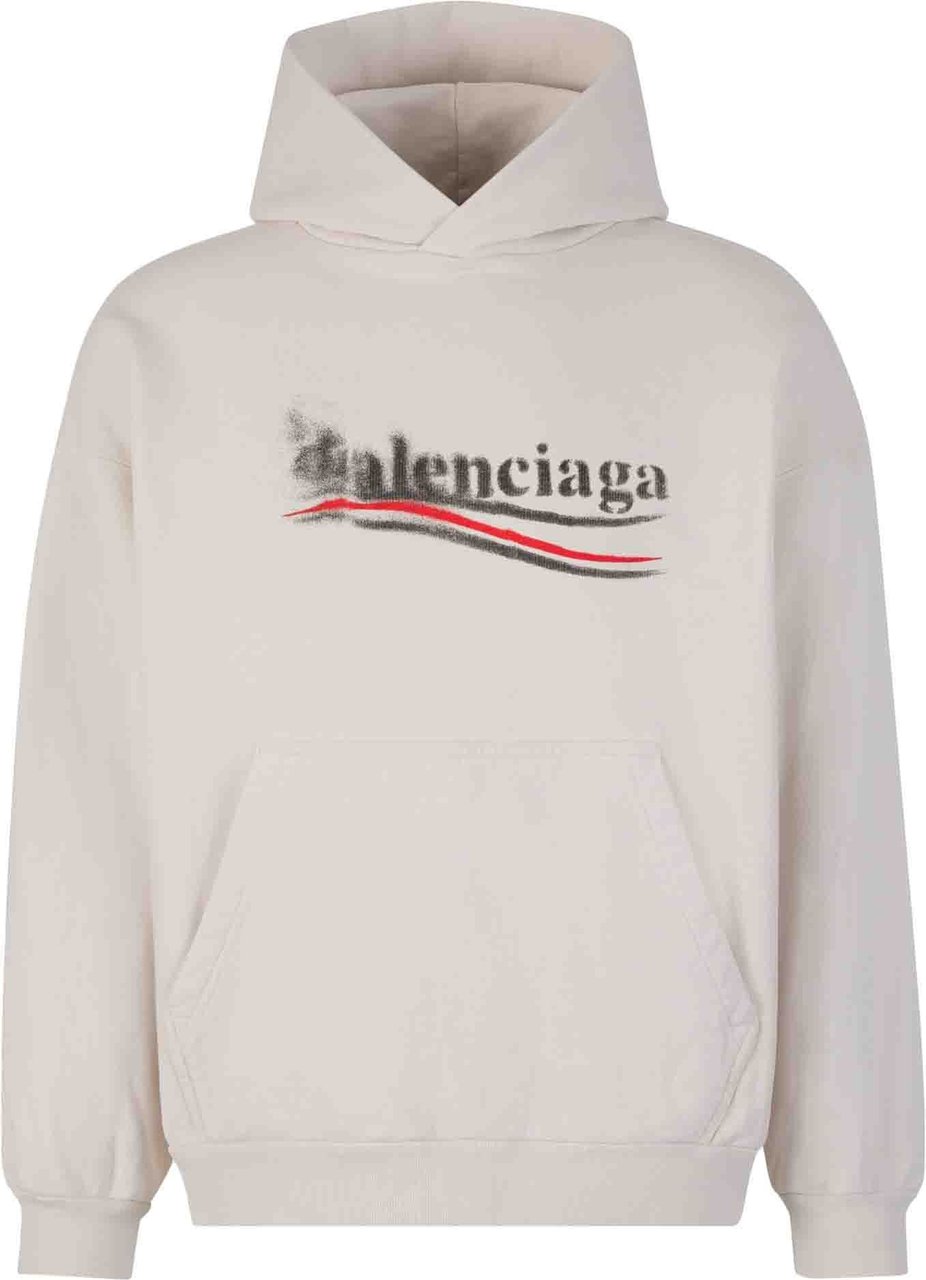 Balenciaga Cotton Logo Sweatshirt Beige