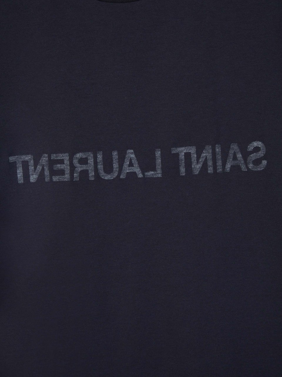 Saint Laurent Cotton Logo T-shirt Blauw
