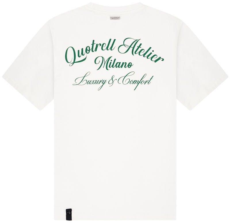 Quotrell Atelier Milano Tee | Off White/green Wit