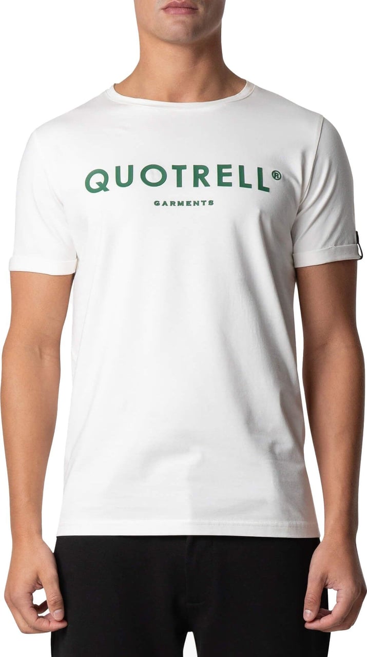 Quotrell Basic Garments T-shirt | Off White/green Wit