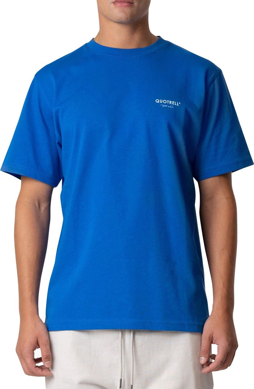 Quotrell Jaipur T-shirt | Cobalt/white Blauw