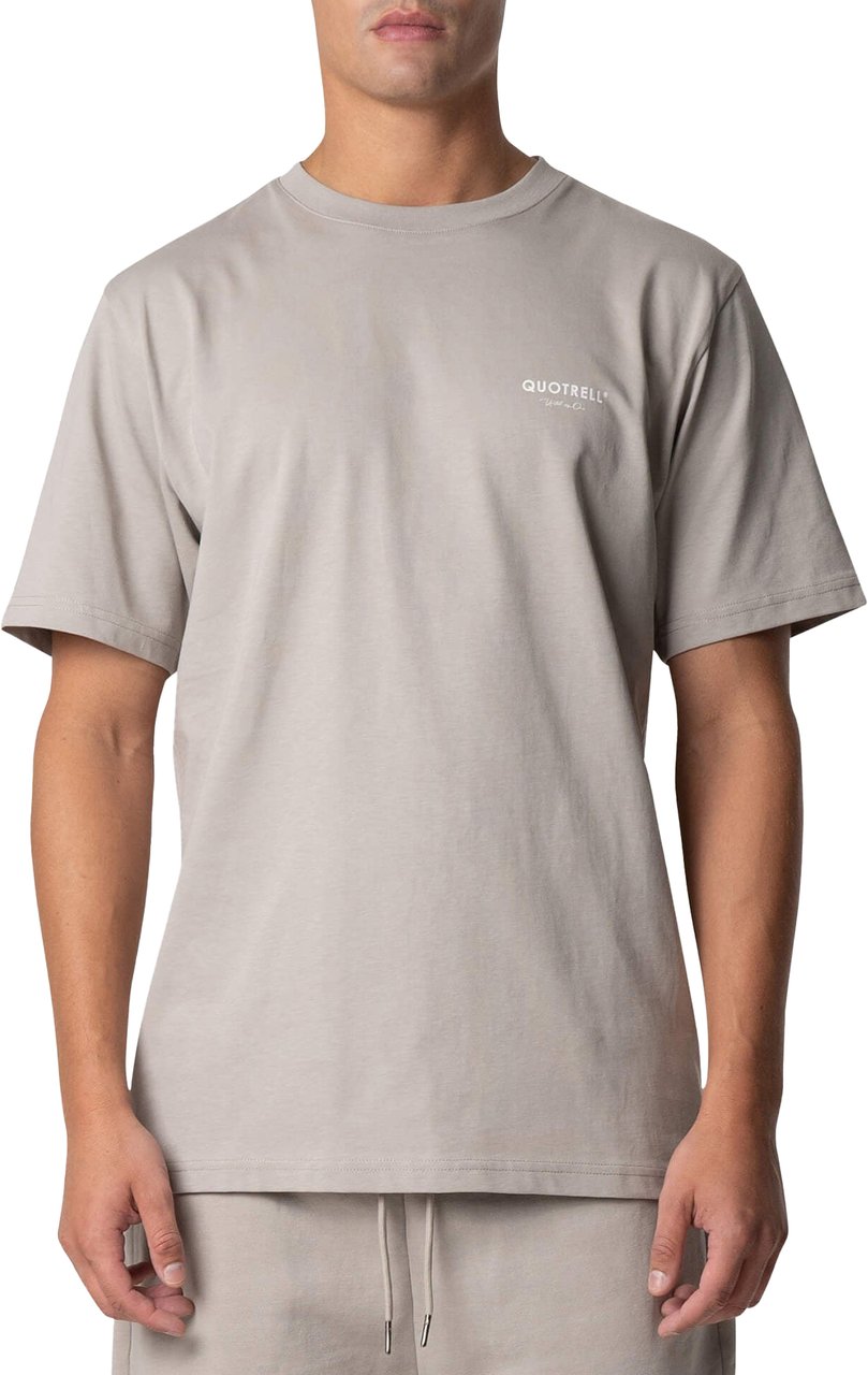 Quotrell Jaipur T-shirt | Taupe/off White Taupe