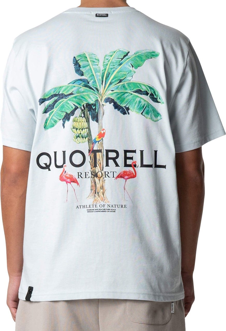 Quotrell Resort T-shirt | Light Blue/black Blauw