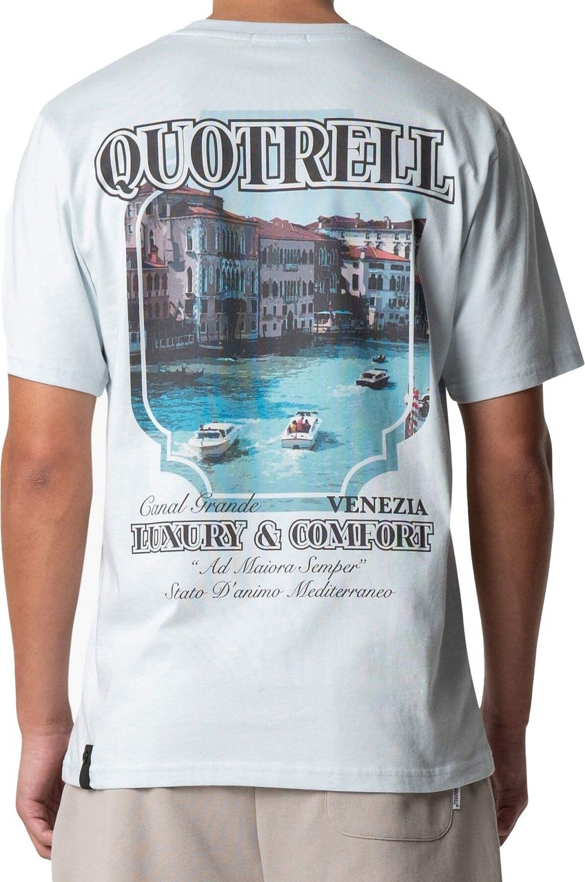 Quotrell Venezia T-shirt | Light Blue/black Blauw
