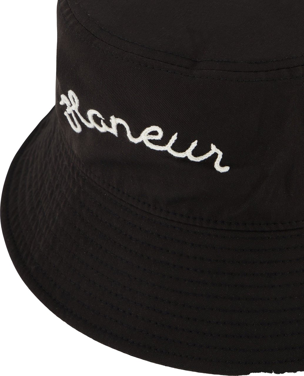 FLÂNEUR Signature Bucket Hat Black Zwart