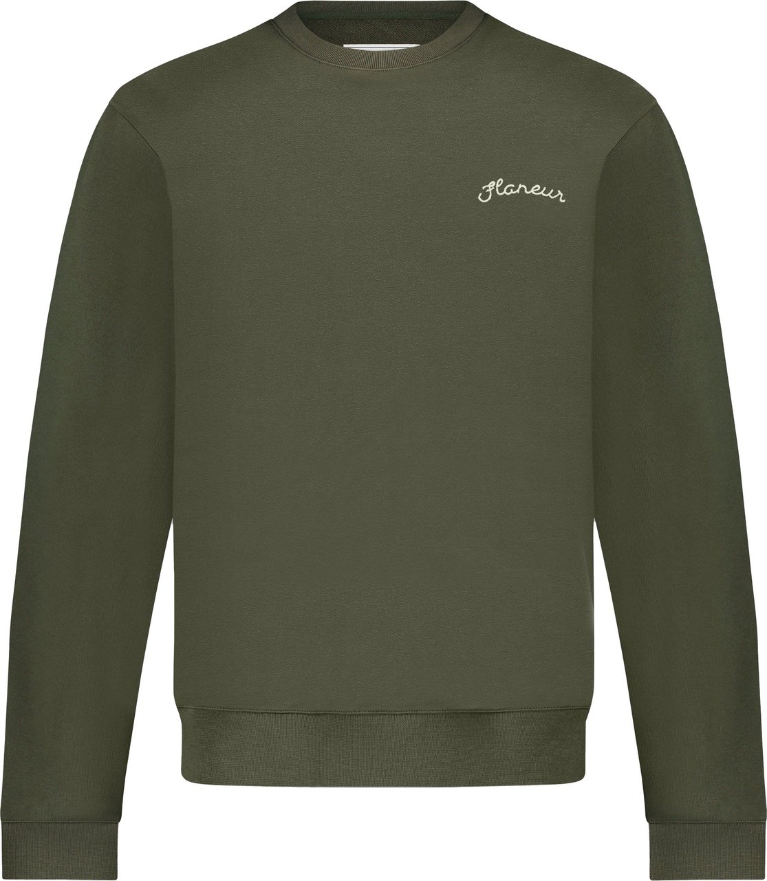 FLÂNEUR Signature Sweater Khaki Groen