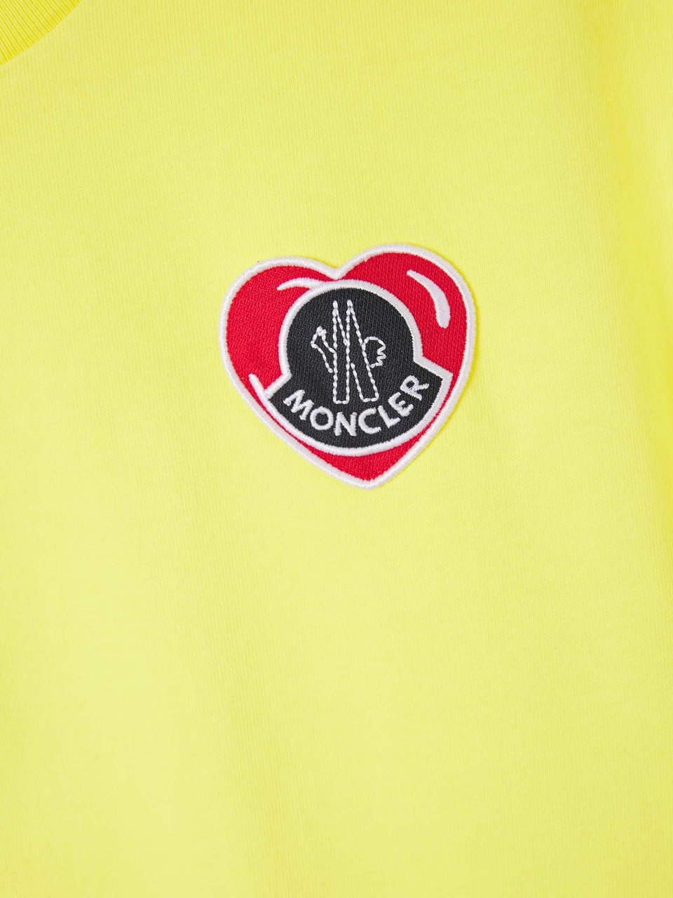 Moncler Logo Patch Cotton T-shirt Geel