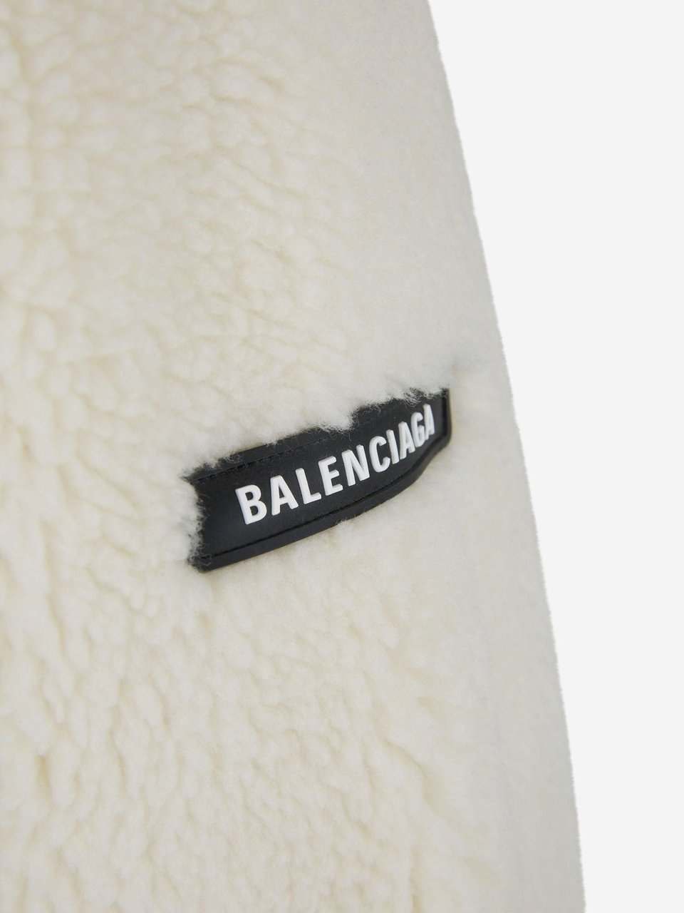 Balenciaga Faux Fur Bomber Jacket Beige