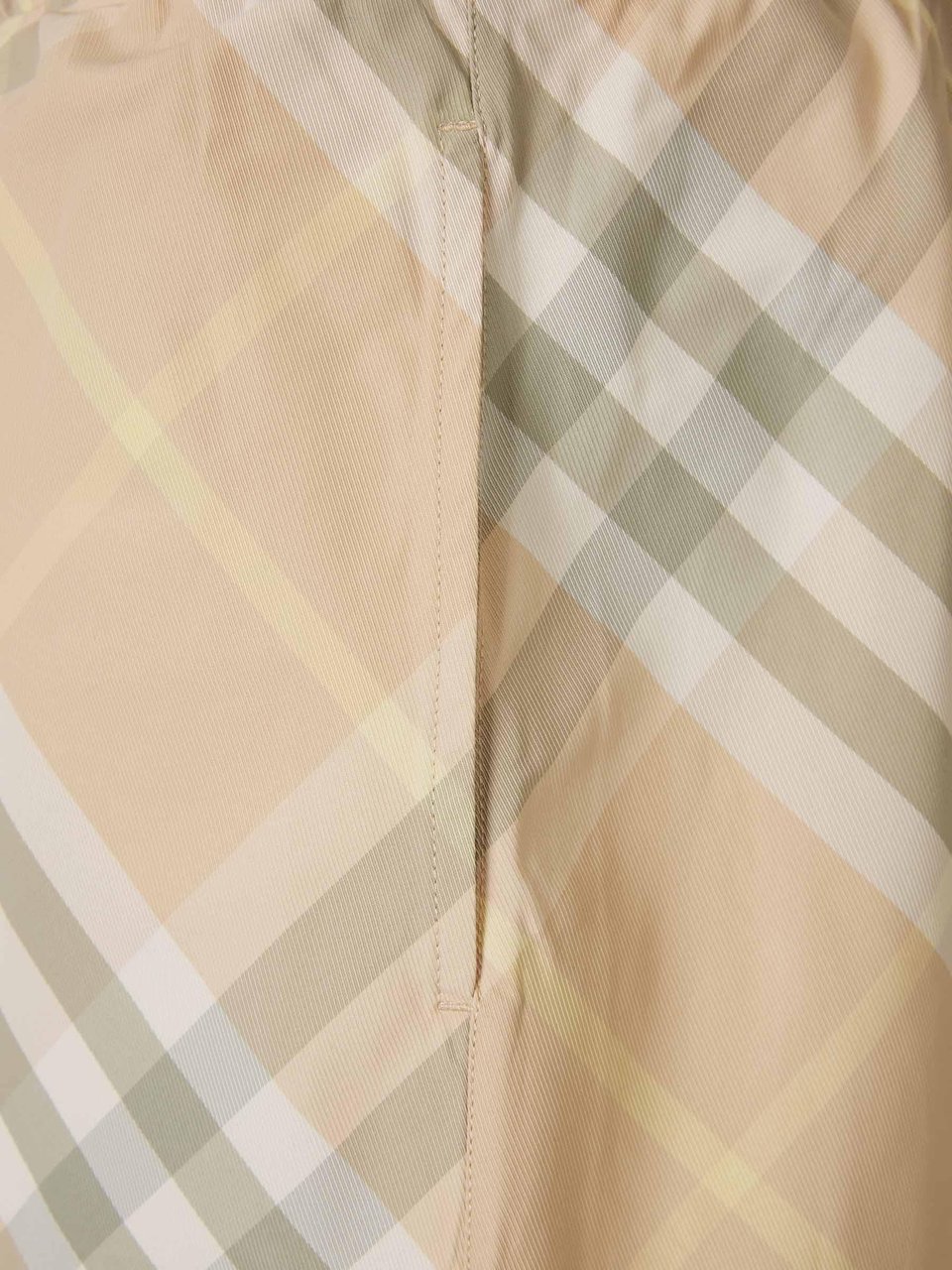 Burberry Checked Motif Swimsuit Beige