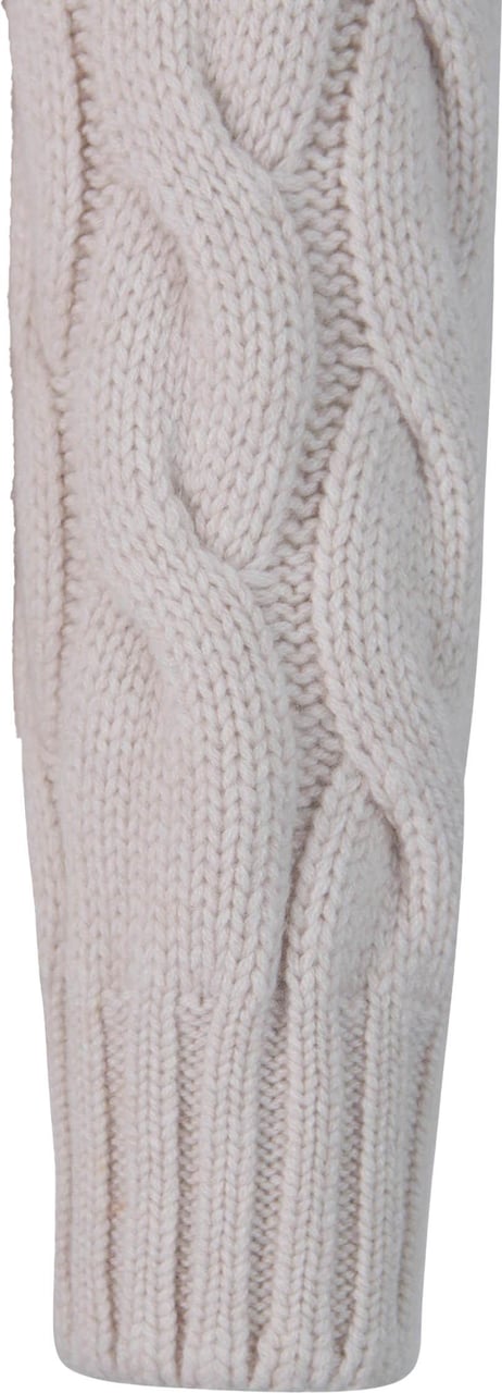 Gran Sasso Cable Knit Cashmere Cardigan Beige