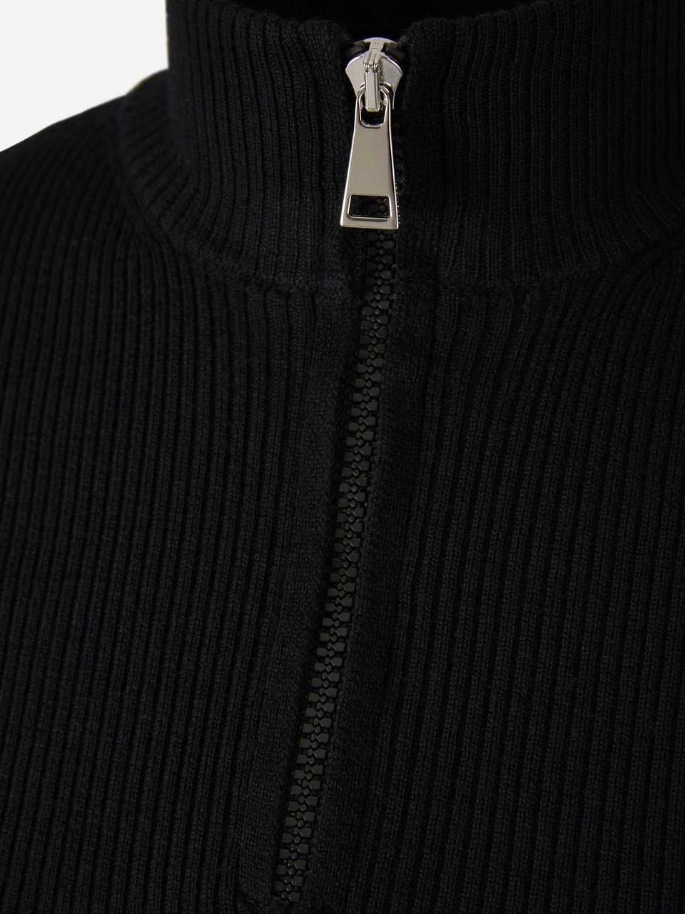 Moncler Ribbed Wool Sweater Zwart