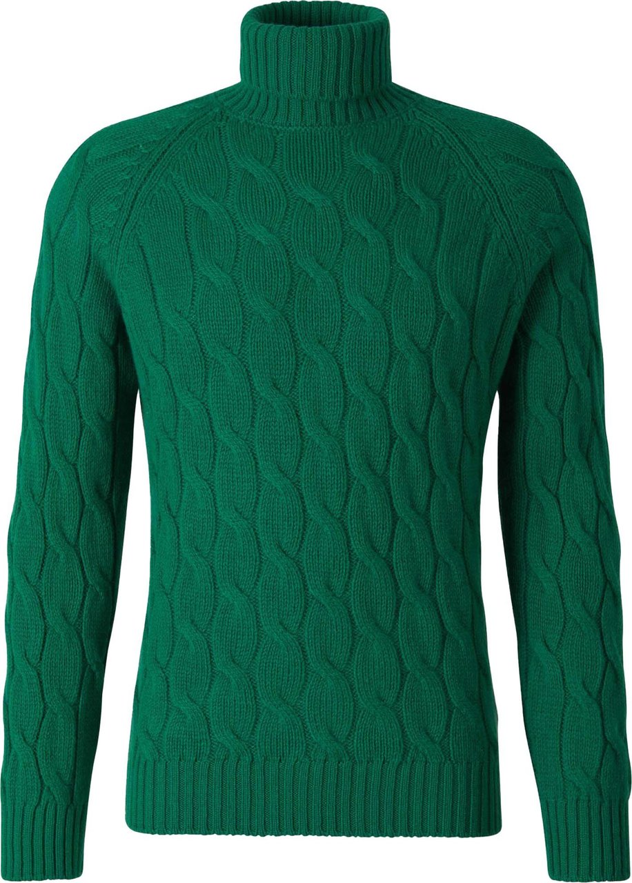 Gran Sasso Wool Braided Sweater Groen