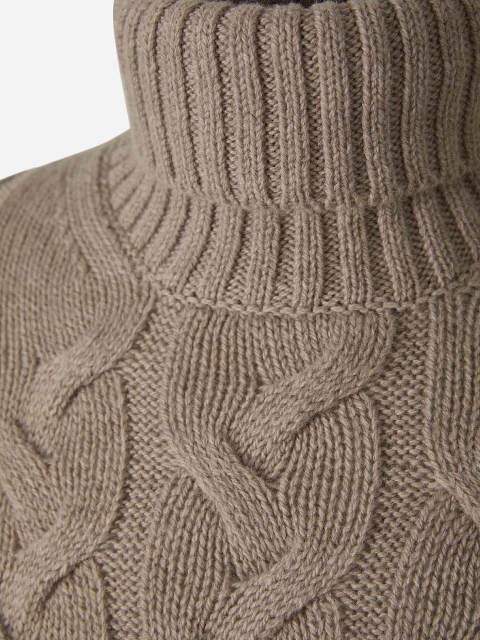 Gran Sasso Wool Braided Sweater Taupe