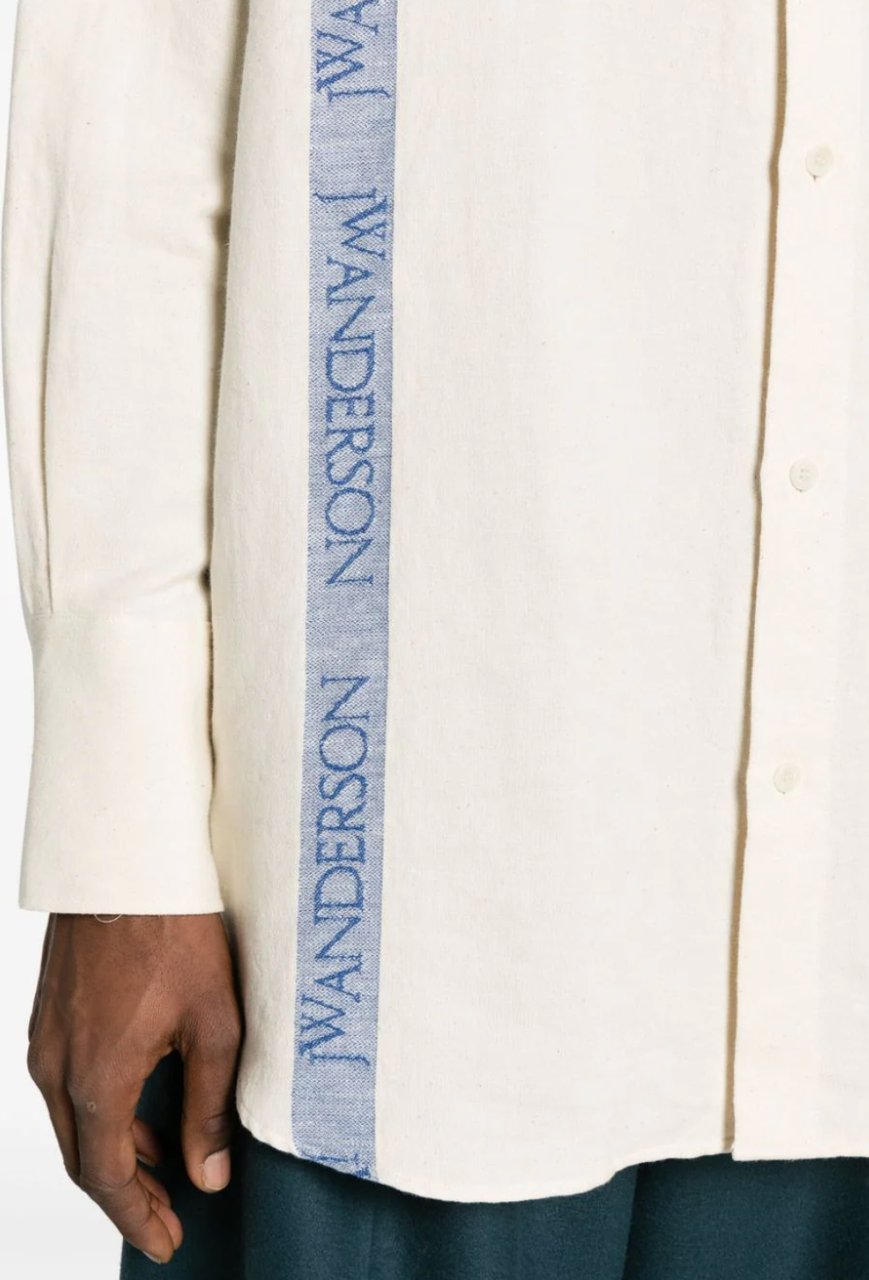 J.W. Anderson Tea Towel Oversized Shirt Off-white Wit