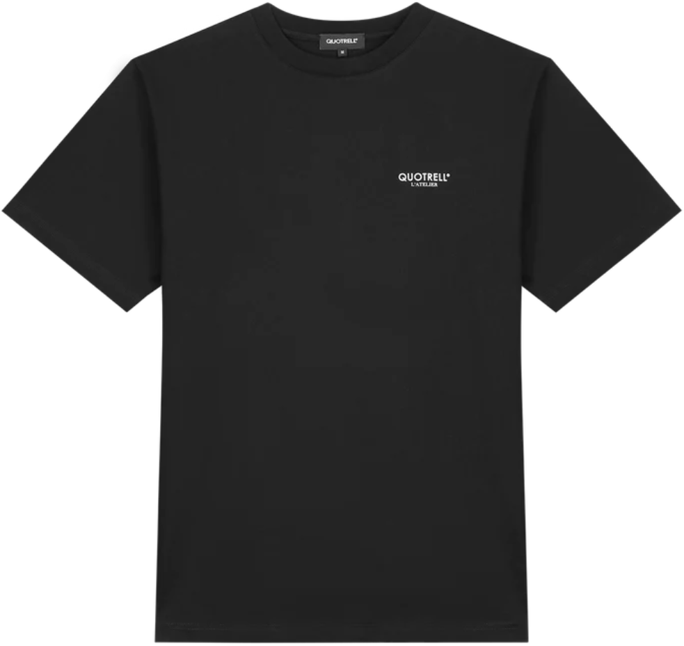 Quotrell L'atelier T-shirt | Black/beige Zwart