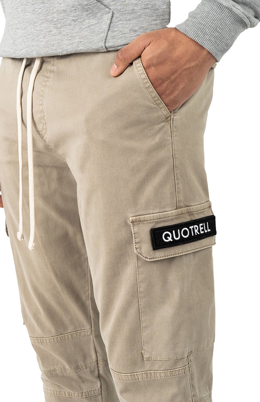 Quotrell Casablanca Cargo Pants | Sand/black Beige