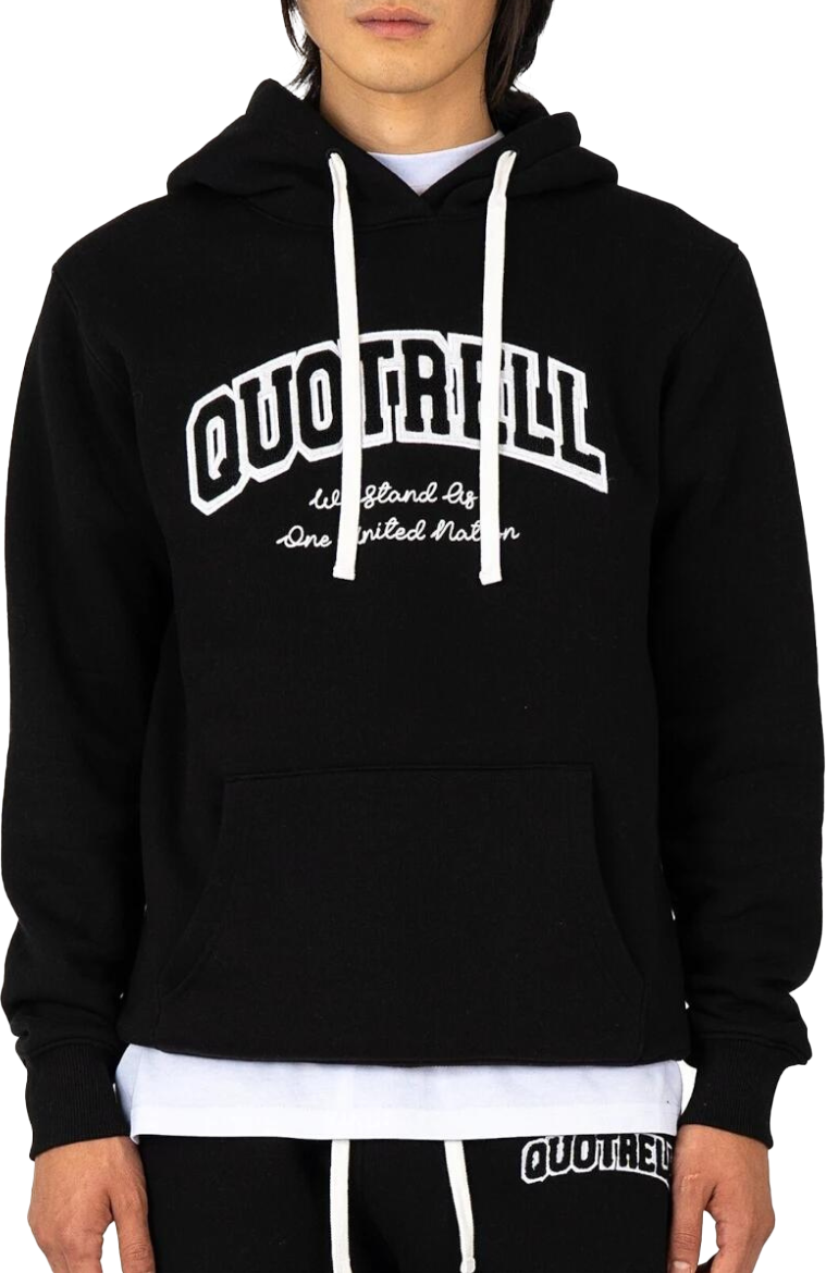 Quotrell University Hoodie | Black/white Zwart