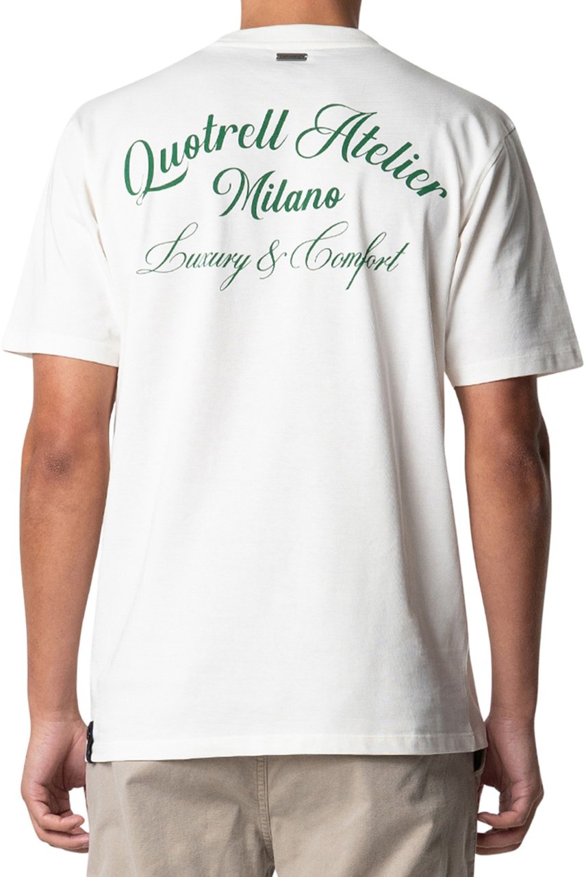 Quotrell Atelier Milano T-shirt | Off White/green Wit