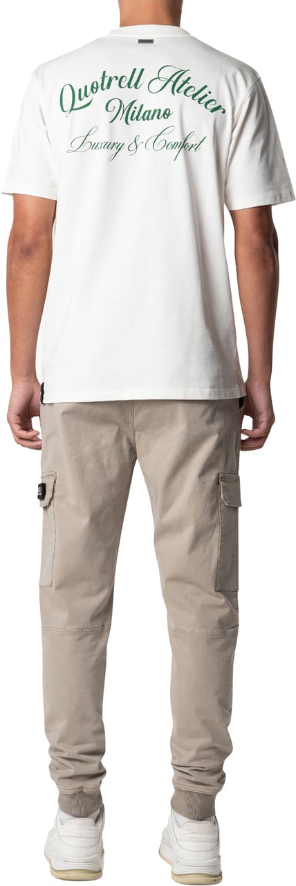 Quotrell Atelier Milano Tee | Off White/green Wit