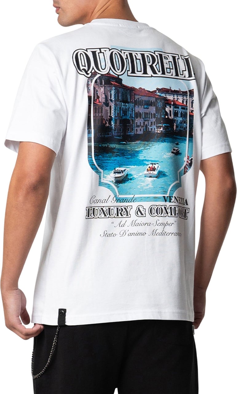 Quotrell Venezia T-shirt | White/black Wit