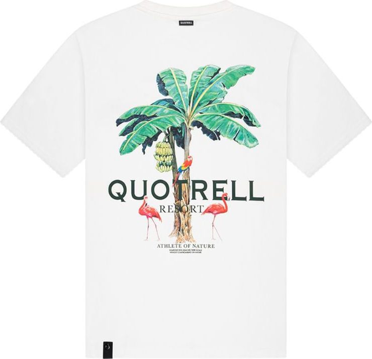 Quotrell Resort T-shirt | White/black Wit