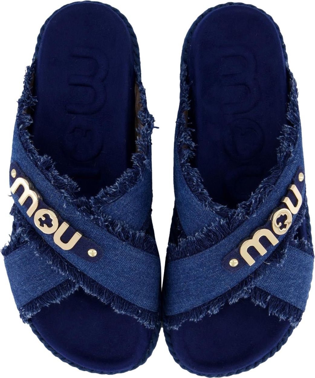 MOU Dames Criss-Cross Sandaal Blauw Blauw
