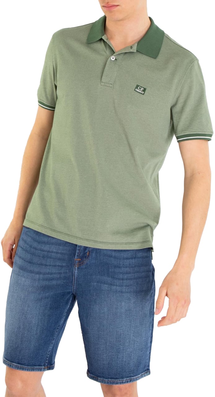 CP Company Heren Logopatch Polo Groen Groen