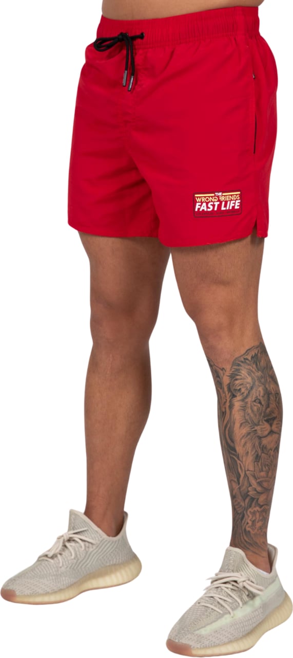 Wrong Friends FAST LIFE (SWIM) SHORTS - RED Rood