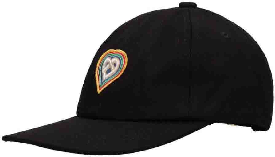 Casablanca Rainbow Heart Logo Baseball Cap Zwart