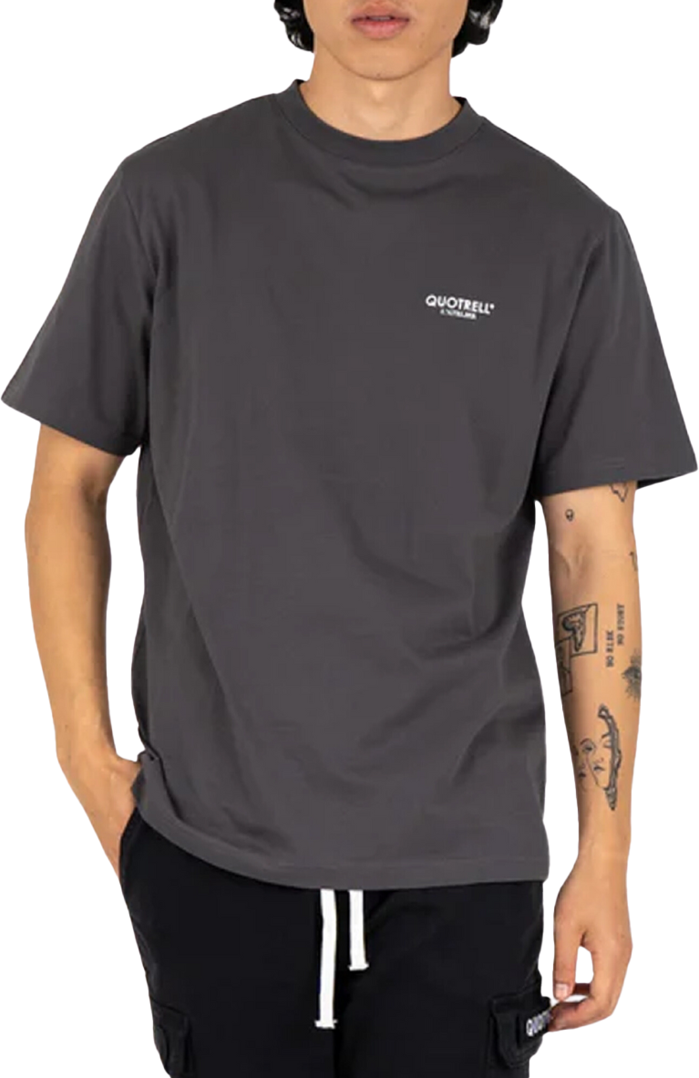 Quotrell L'atelier T-shirt | Anthracite/white Zwart