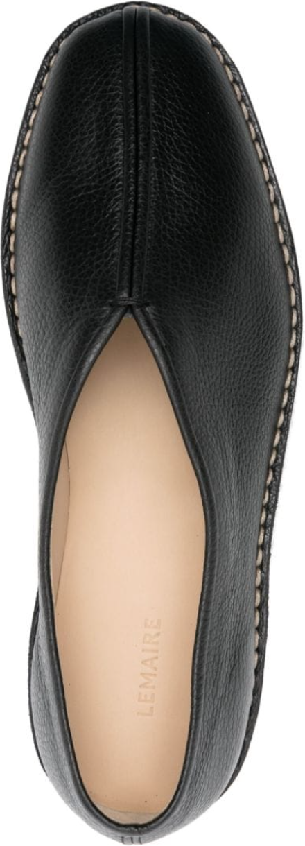Lemaire Piped Crepe Slippers Black Zwart