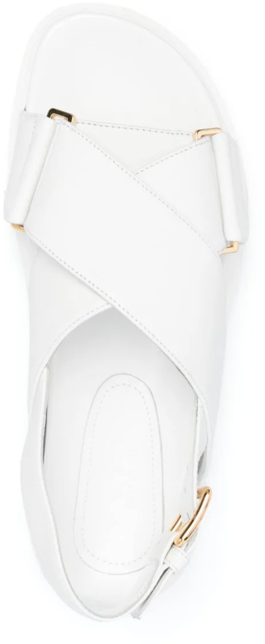 Marni Fussbett Criscross Sandal White Wit