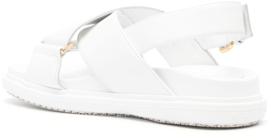 Marni Fussbett Criscross Sandal White Wit