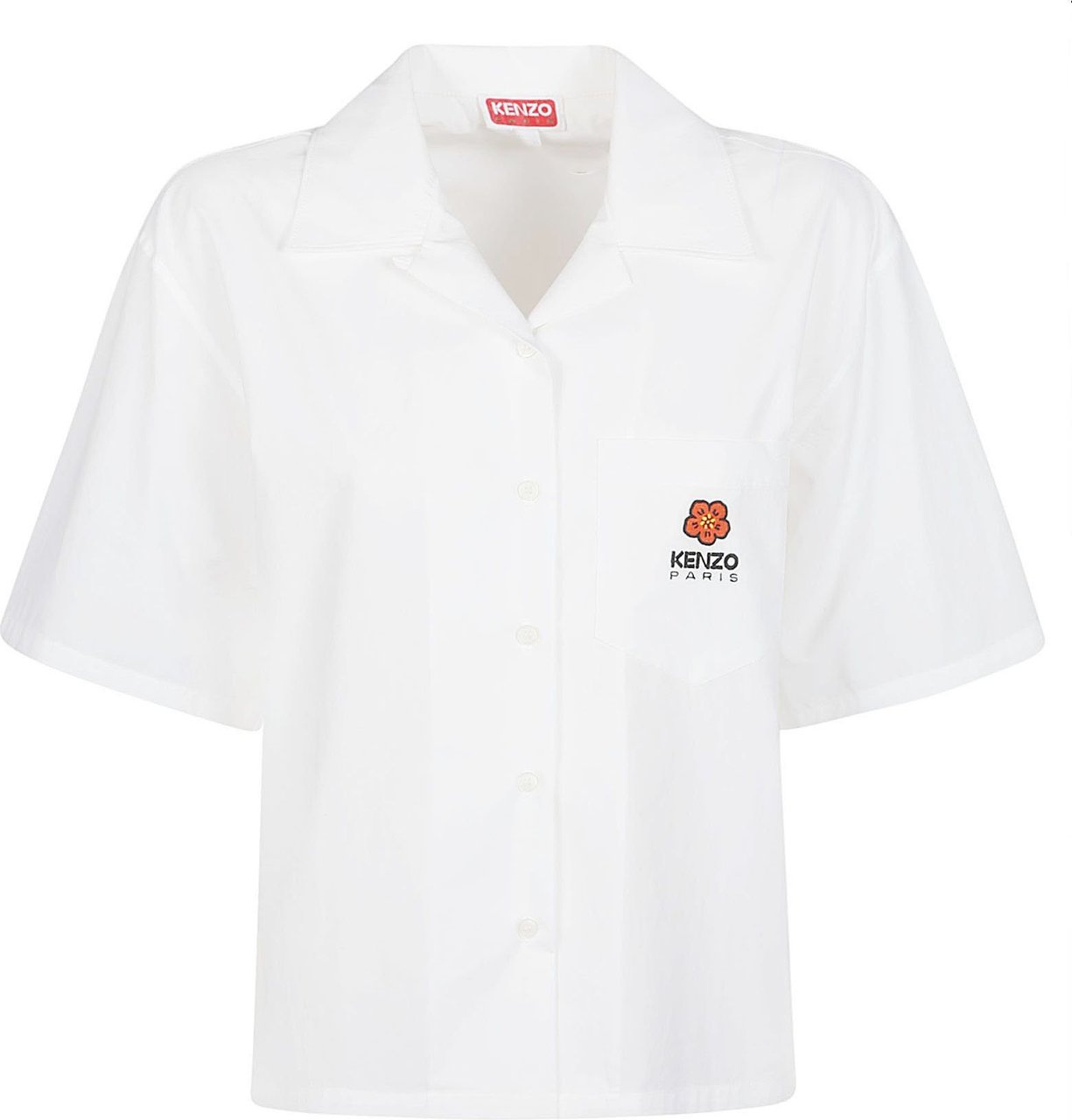 Kenzo Boke Cropped Hawaiian Short Sleeve Shirt White Wit