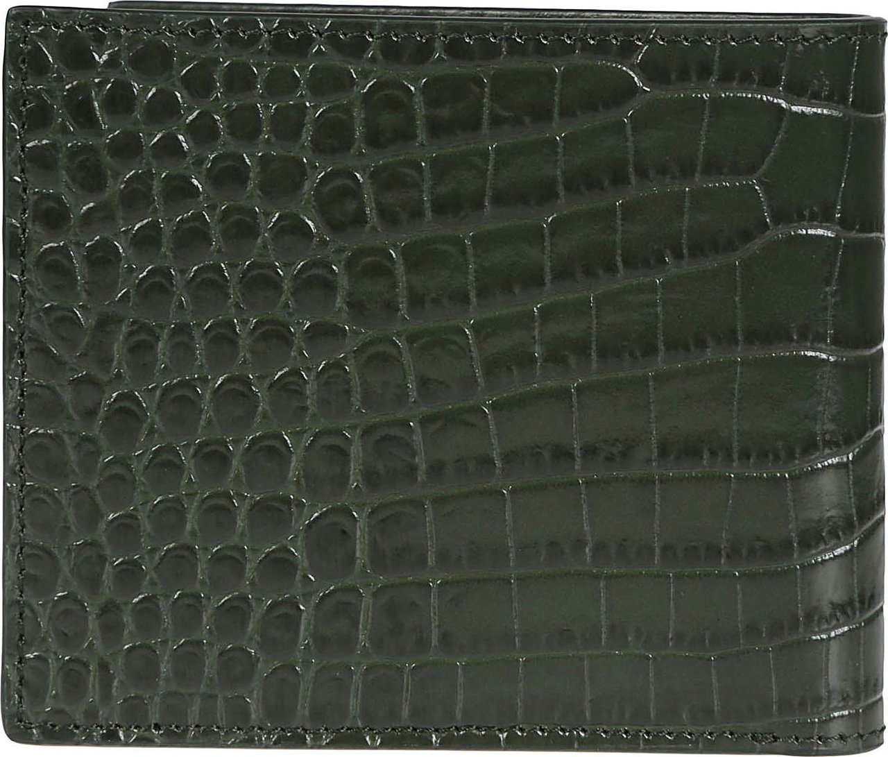 Tom Ford Printed Alligator Classic Bifold Wallet Green Groen