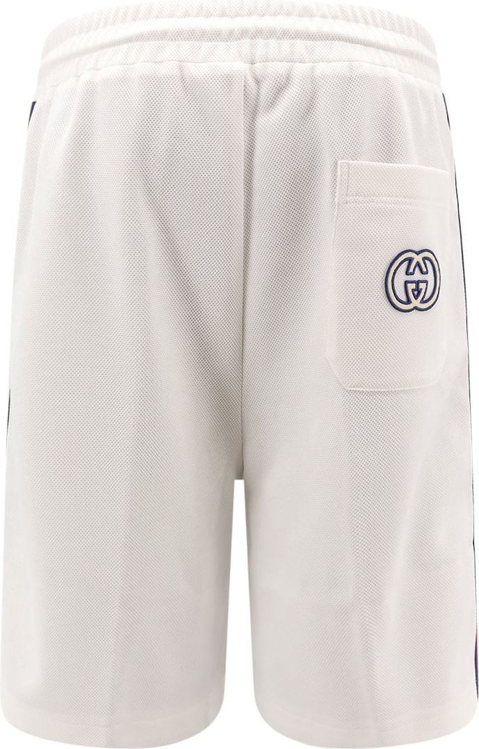 Gucci Cotton blend bermuda shorts with iconic Web detail Wit