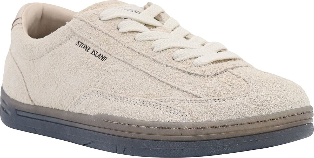 Stone Island Suede sneakers with logo Beige