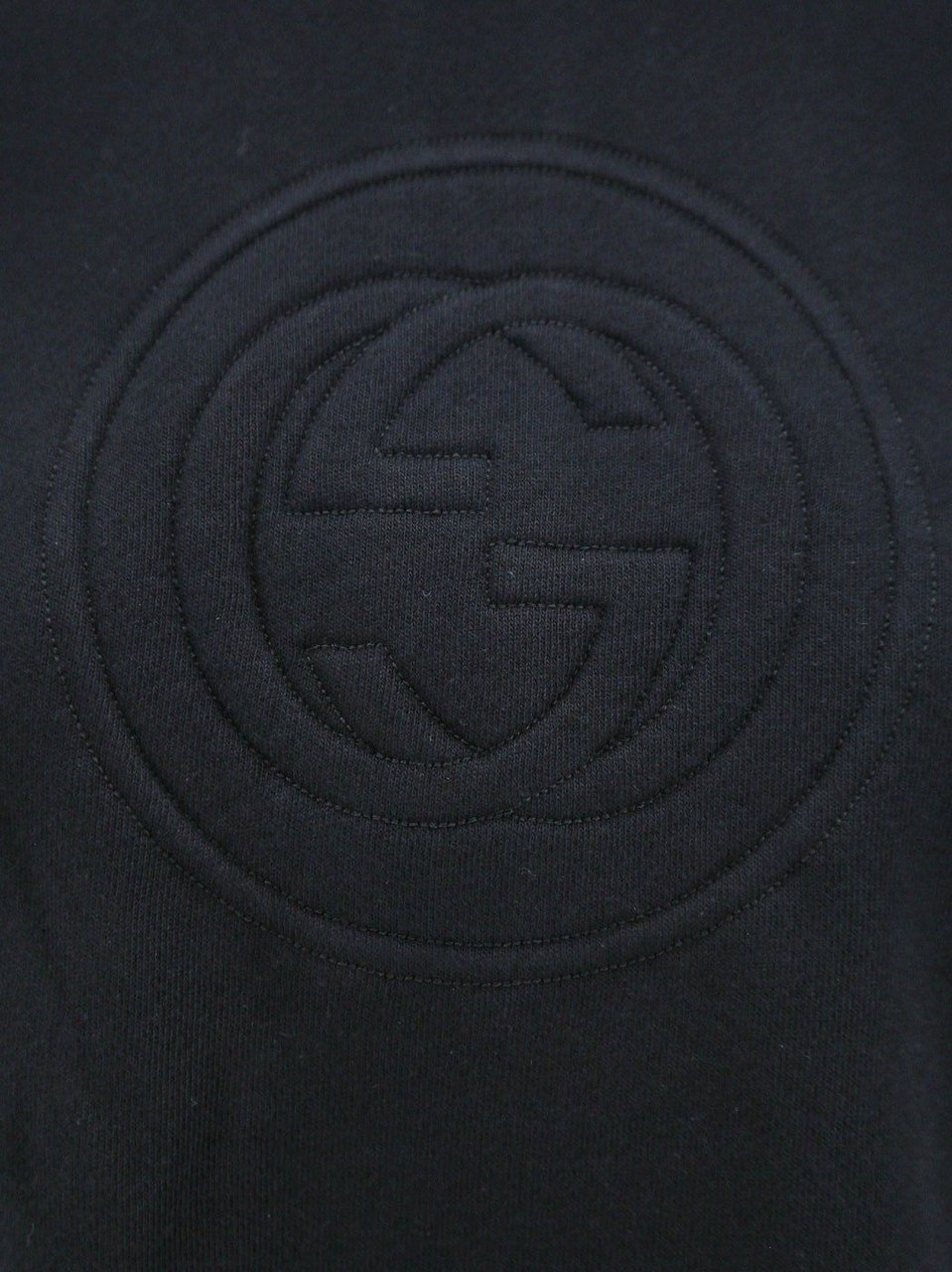 Gucci Cotton sweatshirt with frontal GG logo Zwart