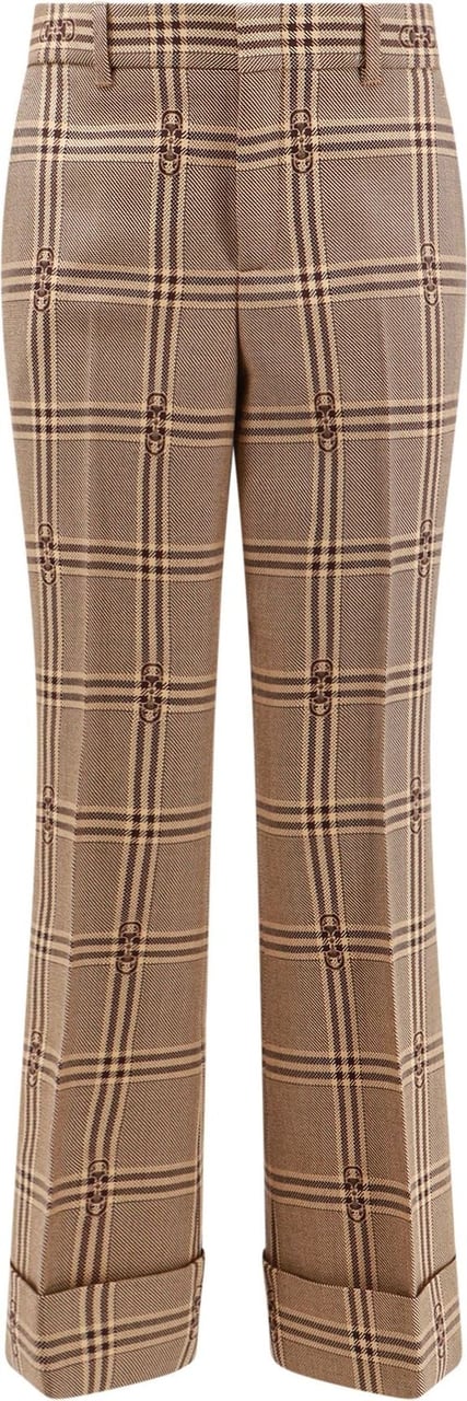 Gucci Madras wool trouser with Horsebit Beige