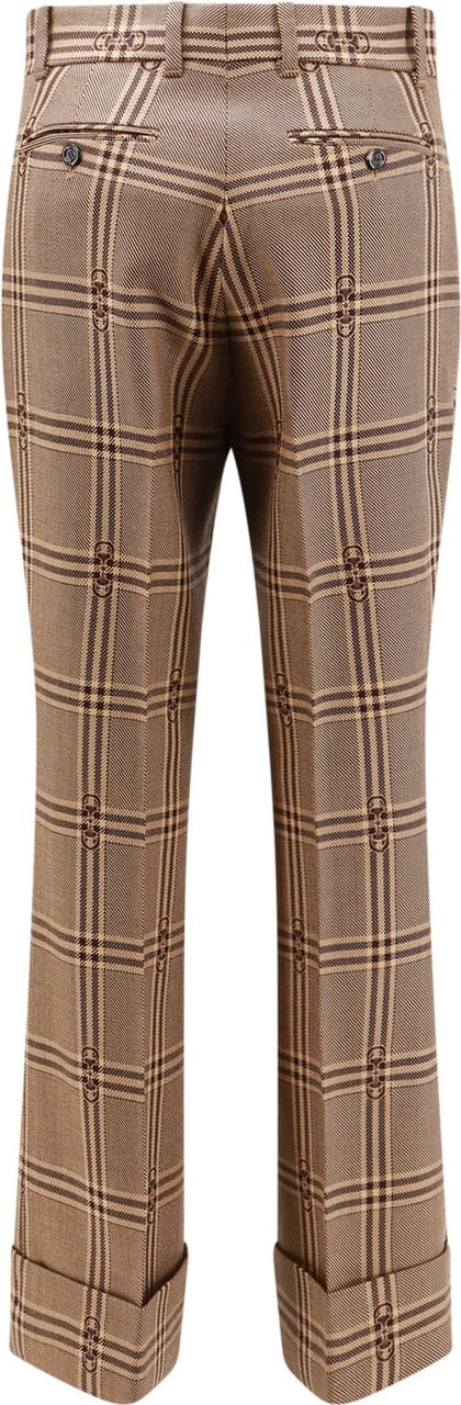 Gucci Madras wool trouser with Horsebit Beige