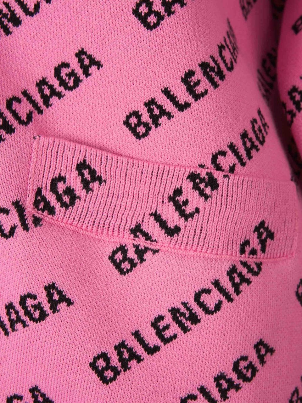 Balenciaga Logo Jacquard Cardigan Roze