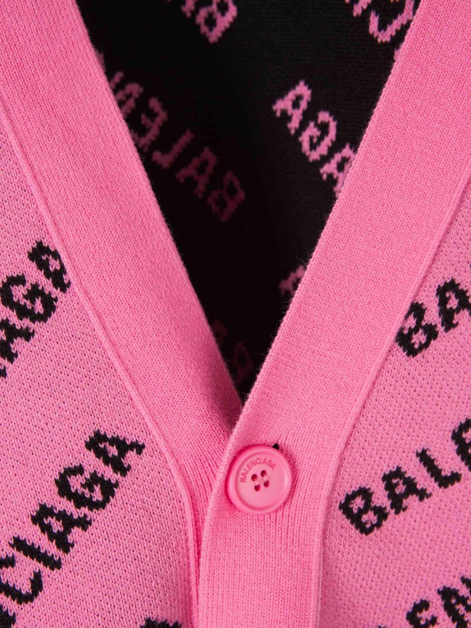 Balenciaga Logo Jacquard Cardigan Roze