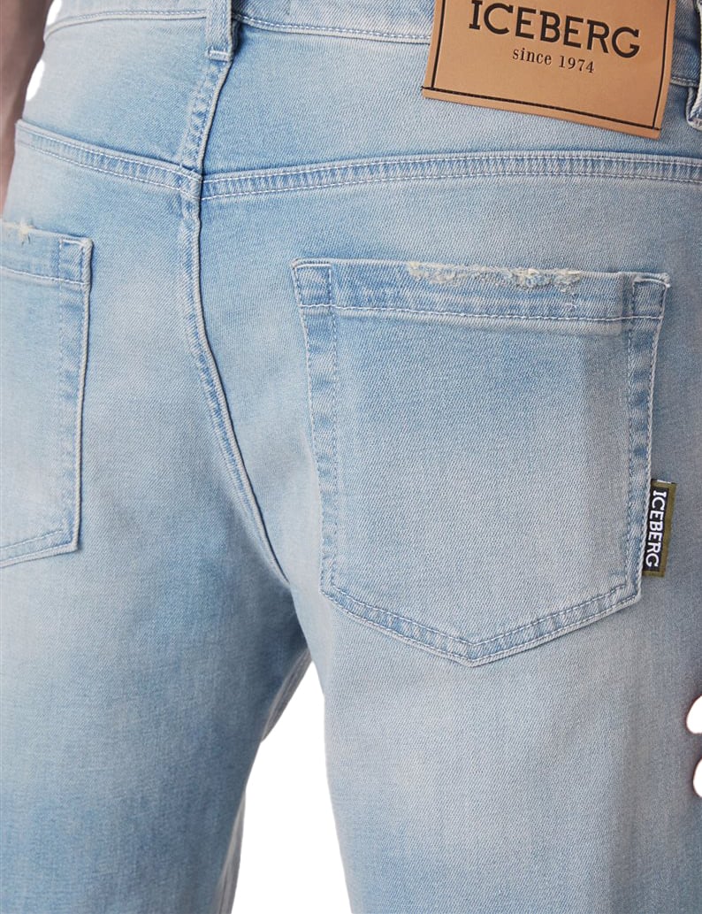 Iceberg 5 pocket jeans with logo Blauw