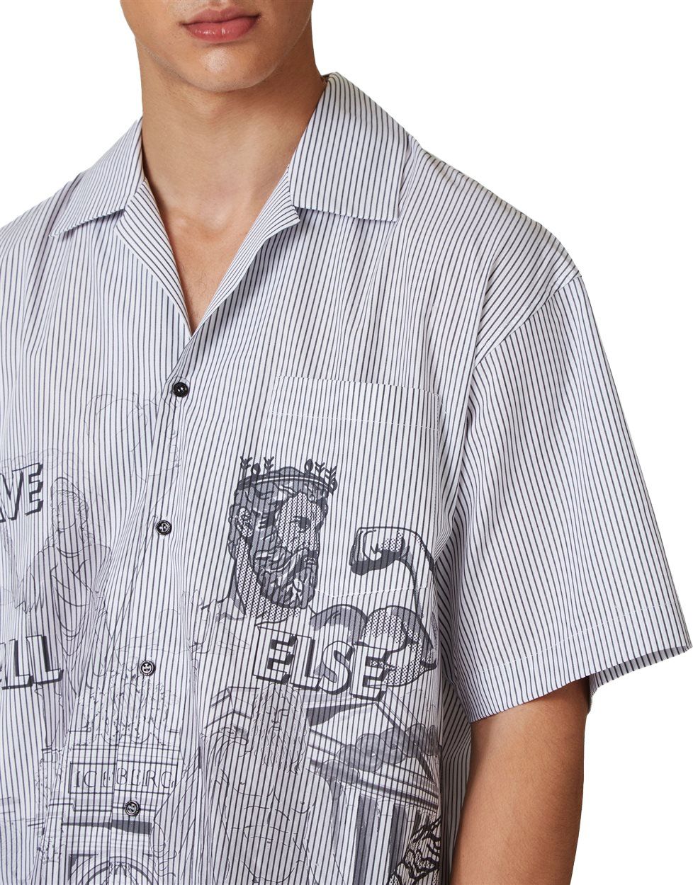Iceberg Shirt with Rome prints Zwart