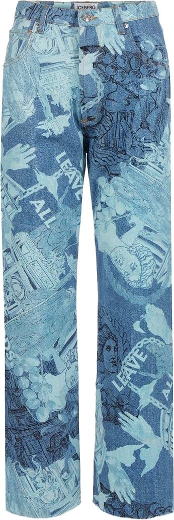 Iceberg 5 pocket jeans with Roma print Divers
