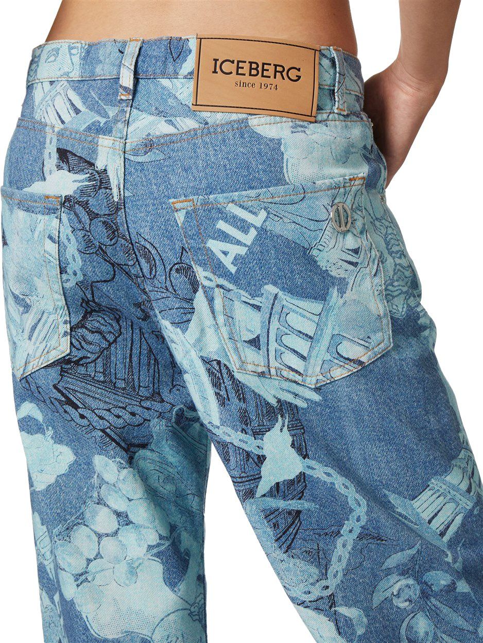 Iceberg 5 pocket jeans with Roma print Divers