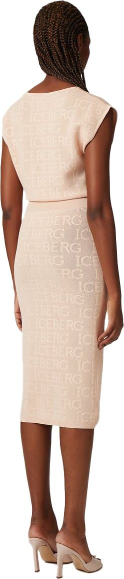 Iceberg Knitted dress with logo Roze