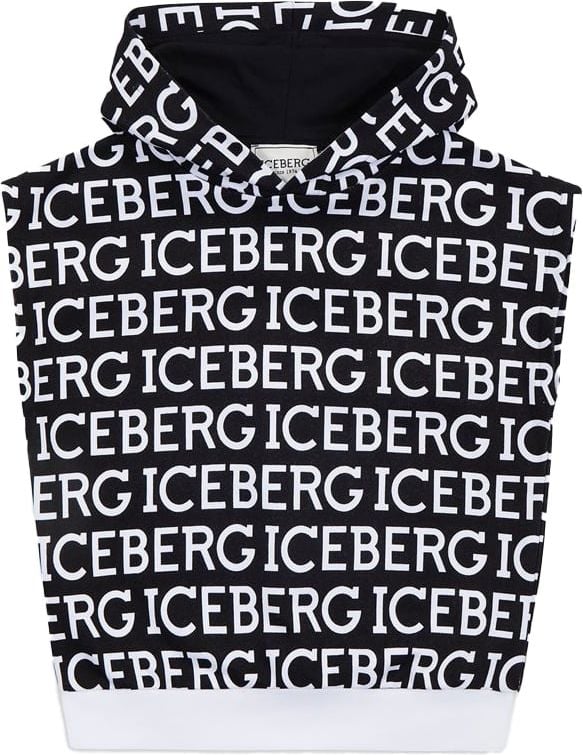 Iceberg Kids - Hoodie with allover logo Zwart